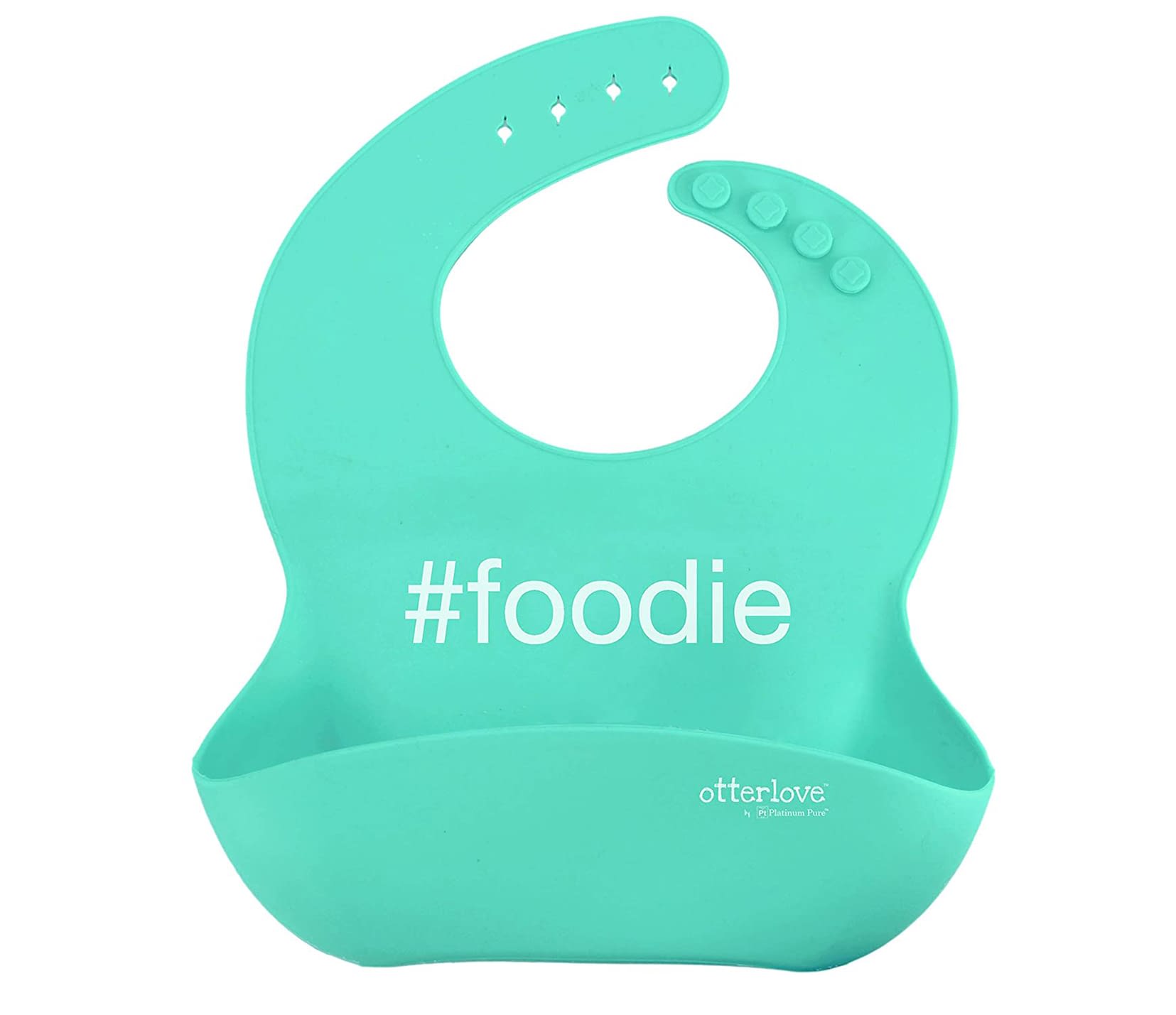 Single Silicone Bib foodie Mint Green otterlove by Platinum Pure